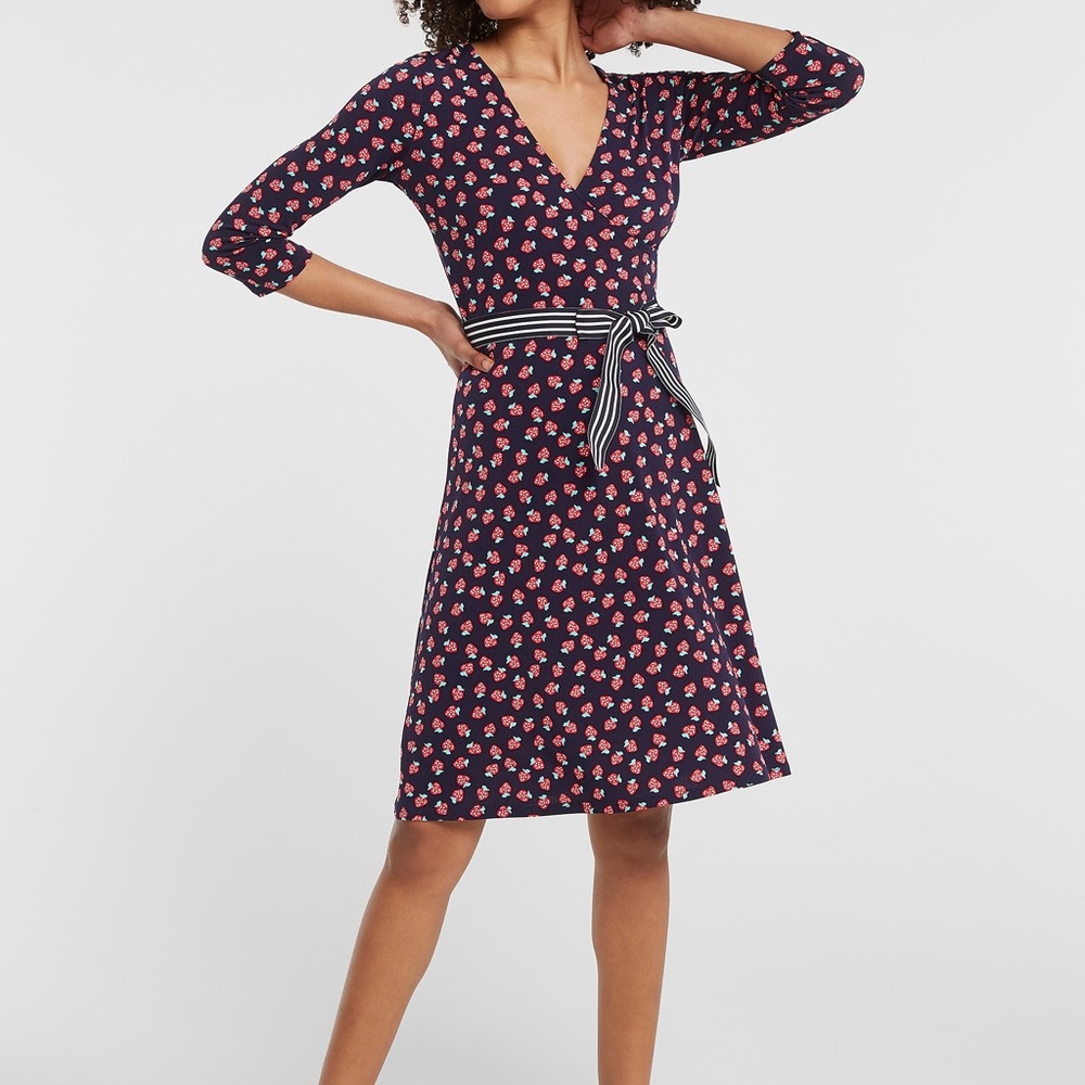 Leota strawberries wrap dress